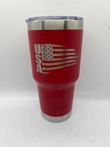 American Flag USA Personalized Laser Engraved Tumbler