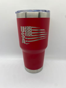 American Flag USA Personalized Laser Engraved Tumbler