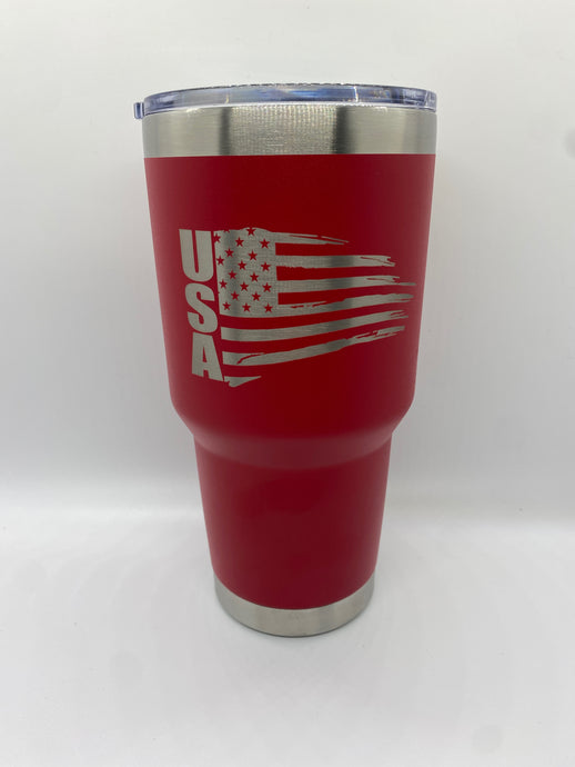 American Flag USA Personalized Laser Engraved Tumbler