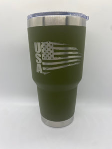 American Flag USA Personalized Laser Engraved Tumbler